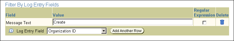 Advanced Search Filter By Log Entry Fields