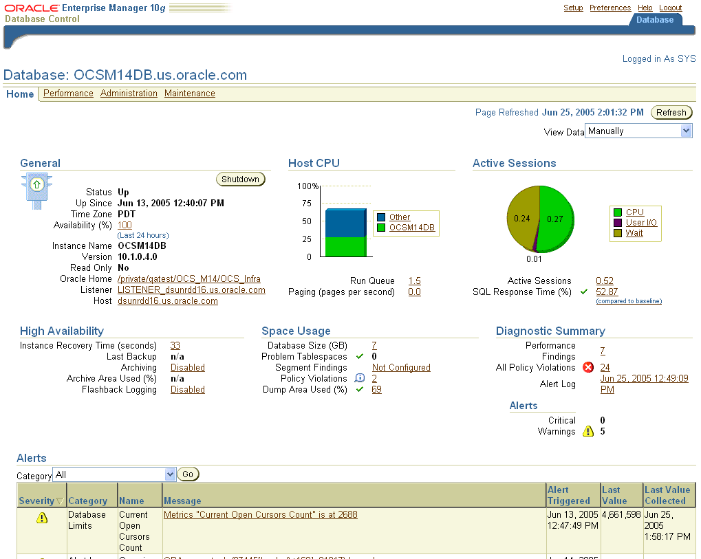 The Web Conferencing console.