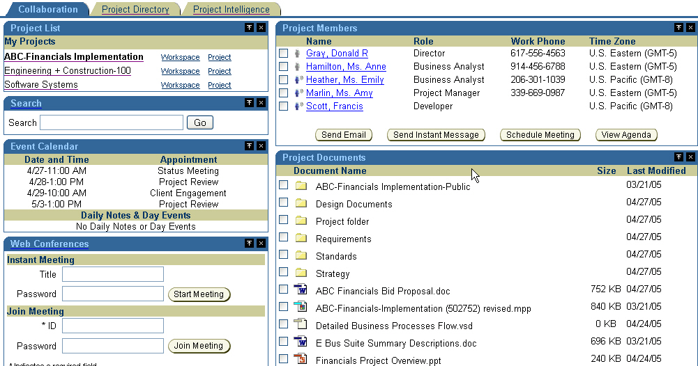 The web conferencing application window.