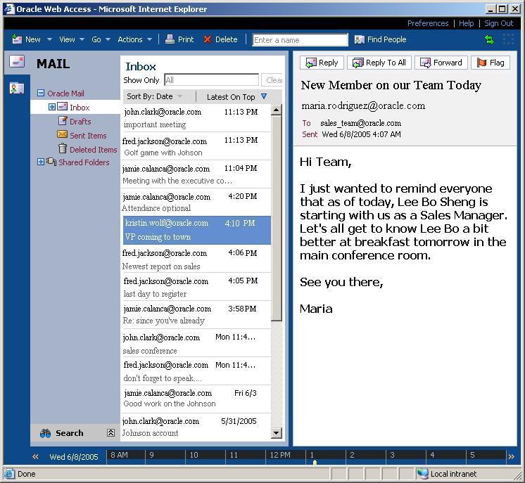 The web conferencing application window.