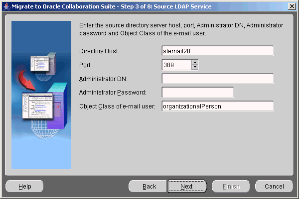 source LDAP service parameters