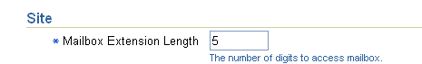 Screenshot of the Mailbox Extension Length parameter.