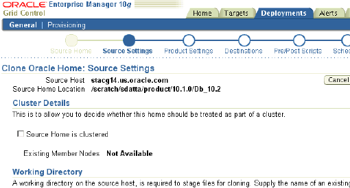 Clone Database wizard